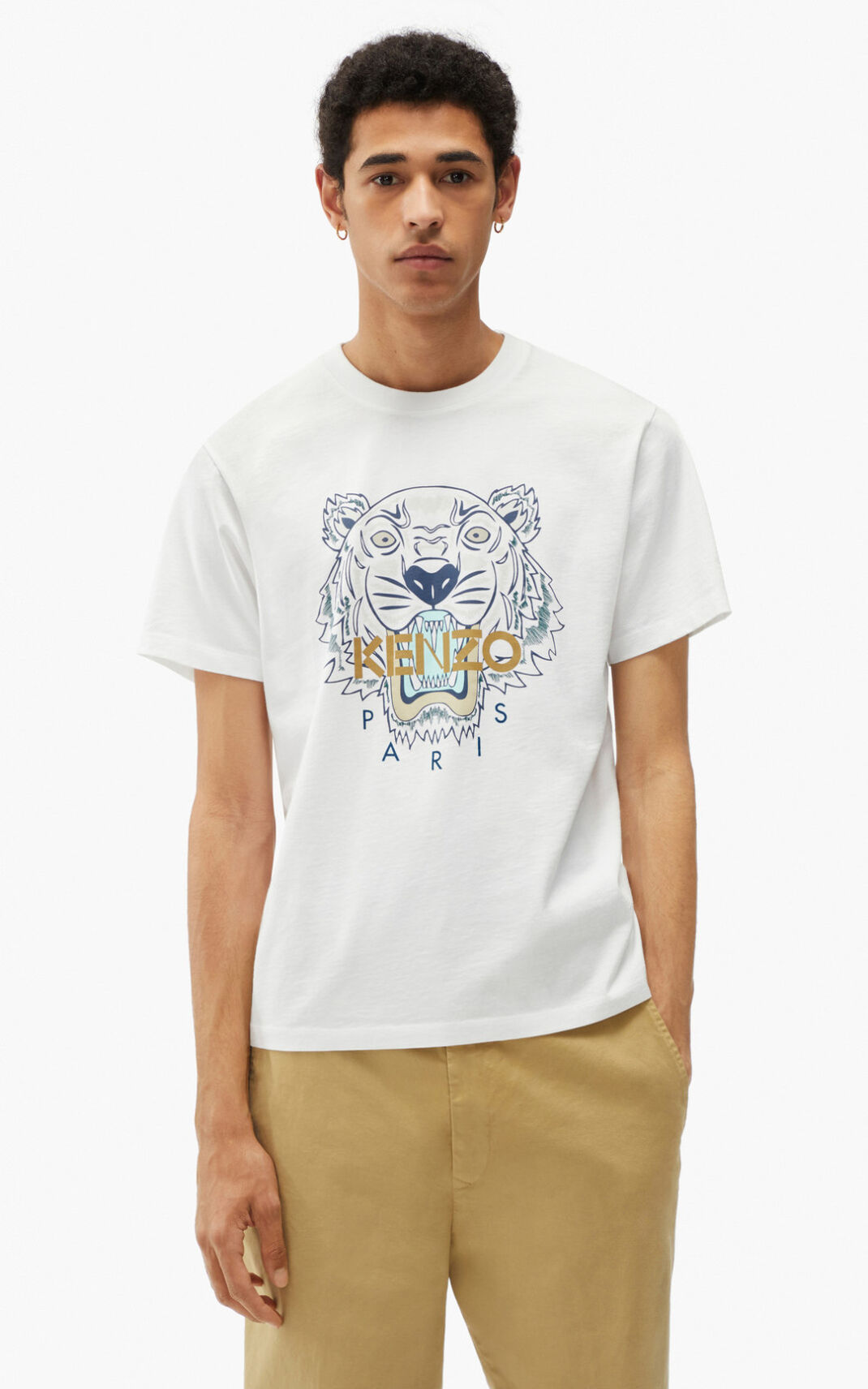 Kenzo Tiger T-shirts Herre - Hvide DK-297173